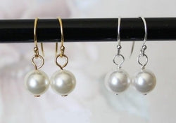 Set of 6 pairs bridesmaids earrings, Pearl drop earrings, Sterling silver, Rose Gold earrings, Bridesmaids earring gifts, Bridesmaid gift