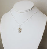 Keshi pearl pendant necklace, sterling silver, Bridesmaid necklace, Baroque pearl floating necklace, Bridal necklace, Maid of honor, Mother