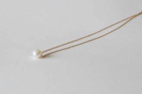 Fresh water pearl necklace- Bridesmaid pearl necklace- 14K Gold fill pearl necklace- Bridesmaid jewelry-Bridal necklace- Real pearl necklace