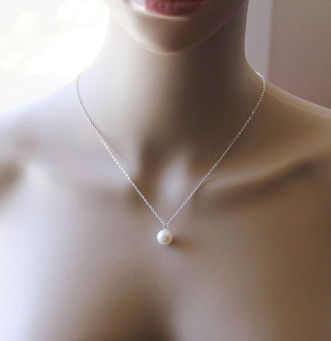 10mm fresh water pearl necklace-Bridesmaid necklace-14K rose gold filled necklace- Bridal necklace- Bridesmaid gift- Pink gold necklace