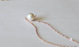 Fresh water pearl necklace, 8 mm Real pearl necklace- 14K rose gold filled necklace- Bridesmaid jewelry- Bridesmaid necklace- Bridal gift