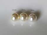 SET of 7 pairs bridesmaid earrings, cream pearl earrings, 7 sets gold pearl earrings, pearl Leaf earrings, Bridesmaid gift, Wedding earrings