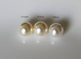 10 mm large leaf pearl drop earrings- Gold pearl earrings - Bridesmaid earrings- Gold leaf pearl earrings- pearl earrings-Wedding pearl gift