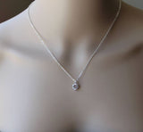 Bridesmaid necklace earrings set, Sterling silver set, Cubic Zirconia necklace, ball post earrings, Bridesmaid earrings, Bridesmaid jewelry