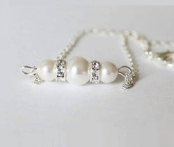 Swarovski pearl bracelet, Adjustable length, Bridesmaid bracelet, Three pearl bracelet, Crystal Rhinestone bracelet, flower girl bracelet