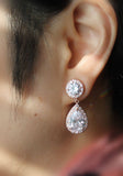 Personalized Rose gold Tear Drop Earrings Wedding Earrings Hypoallergenic Bridal Jewelry cubic zirconia Crystal Earring Bridesmaid gift