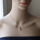 Personalized Bridesmaid necklace, Tear Drop CZ necklace, Cubic Zirconia bridal gift, Initial necklace, Monogram bridesmaid jewelry, wedding