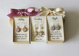 Bridesmaid earrings CZ round pendant drop earrings gold filled sterling silver hook earrings gold earrings Flower girl gift wedding gift set