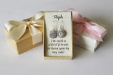 Bridesmaid earrings CZ round pendant drop earrings gold filled sterling silver hook earrings gold earrings Flower girl gift wedding gift set