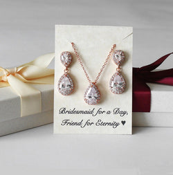 Custom personalized bridesmaid necklace earrings set, Bridesmaid jewelry, Bridesmaid earrings, Bridesmaid necklace, Bridal jewelry gift