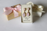 Blush opal pink Bridesmaid earrings Blush pink bridesmaid bracelet earrings set Bridesmaid gift Opal pink necklace earrings Bridal gift set