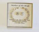 Personalized mother of the bride gift, Mother of the groom jewelry, Mother bracelet earrings, Mother's necklace, Mother wedding custom gift