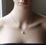 Bridesmaid gift -Rose Gold pearl necklace- Pearl pendant necklace- Bridesmaid necklace- Bridal party jewelry- Wedding necklace- Adjustable