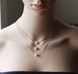 Set of 9 pearl necklaces, Bridesmaid necklace, Bridesmaid jewelry, Bridesmaid gifts, Bridal party gifts, Wedding necklace gift, cream pearl