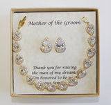 Custom Mothers gift, Mother of the groom set, Mother of the bride set, Mother Necklace bracelet set, Mother wedding earrings, Mother in law