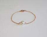 Pearl bracelet- Gold pearl bracelet- bridesmaid bracelet- Bridesmaid pearl bracelet- Rose Gold bracelet- Single pearl bracelet- Bridal