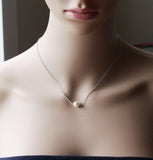 Set of 5 pearl necklaces, floating pearl necklaces, Gold pearl necklace, Silver necklace, bridesmaid necklace, 5 wedding gifts, Cream pearl