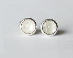 Natural moonstone earring studs, dainty moonstone studs, Sterling Silver, Moonstone earrings, Birthstone earrings