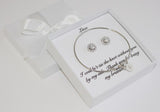Infinity CZ bridesmaid necklace earrings bracelet set, Cubic zirconia necklace earrings, Personalized bridesmaid gift Bridesmaid jewelry set