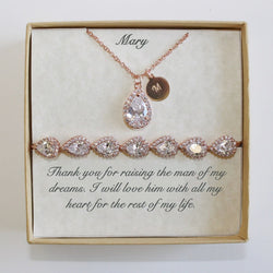Custom Mothers gift, Mother of the groom set, Mother of the bride set, Mother Necklace bracelet set, Mother wedding earrings, Mother in law