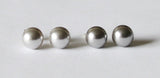 6mm, 8mm Gray Swarovski pearl stud earrings - Sterling Silver- Dark gray pearl studs- Grey bridesmaid earrings- Light gray pearl earrings
