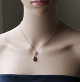 Bridal jewelry set, Blush pink burgundy tear drop CZ earrings, Opal pink garnet Bridesmaid earring,Wine red earrings,Bridesmaid jewelry gift