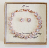 Mothers bracelet earrings set, Mother of the bride, Mother of the groom gift, Mothers wedding jewelry set, God mother, Grandma, Stepmom gift