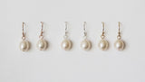 Personalized fresh water pearl bridal bracelet necklace earrings set, Infinity initial bangle bridesmaid bracelet, Bridesmaid pearl earrings