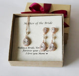 Mother wedding gift set, Mother of the bride, Mother of the groom gift, Gift for Mothers, Mother in law, Stepmom gift, Grandma gift earrings