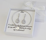 Bridesmaid earrings, Bridesmaid necklace earrings, Bridesmaid bracelet earrings set, Infinity bangle bracelet, Bridesmaid proposal gift box