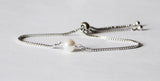 Bridesmaid pearl bracelet earrings set Pearl adjustable bracelet bridesmaid necklace earrings Bridesmaid gift Rose gold pink pearl bracelet