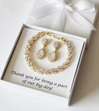 Bridesmaid gift set bridal bracelet earrings set-Bridesmaid necklace -Bridal jewelry set bridesmaid gifts wedding jewelry mothers bracelet