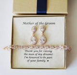 Mother of the bride, Mother of the groom, Bridal bracelet, Mother wedding bracelet earrings set, Mother wedding earrings, Mothers bracelet
