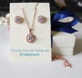 Bridesmaid bracelet and earrings set, Cubic Zirconia bridesmaid gift, Bridesmaid necklace, Bridesmaid earrings, Infinity bangle bracelet set