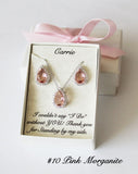 Custom color blush opal bridesmaid earrings Bridesmaid gift Pink opal bridesmaid infinity bracelet earrings necklace blush bridal jewelry