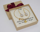 Bridesmaid earrings, Bridesmaid necklace earrings, Bridesmaid bracelet earrings set, Infinity bangle bracelet, Bridesmaid proposal gift box