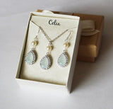 Light opal mint green bridesmaid earrings, Mint aqua earrings, Pale green earrings, Bridesmaid gift,bridesmaid necklace, Bridesmaid earrings