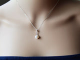 Double fresh water pearl necklace, Sterling silver, White and black pearl necklace, Genuine pearl necklace, Bridesmaid necklace, Best friend