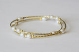 Fresh water pearl bangle bracelet Real pearl bridesmaid bracelet Multi row pearl bracelet Bridesmaid gift Bridesmaid jewelry Bridal bracelet