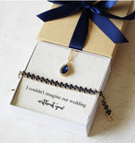 Custom navy blue bridal necklace bracelet earrings set, Bridesmaid earrings, Blue bridesmaid necklace earrings set, Navy wedding jewelry set