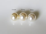 Custom pearl color Clip on earrings Bridesmaid gift Bridesmaid earrings Pearl necklace earrings bracelet set Cubic Zirconia Wedding earrings