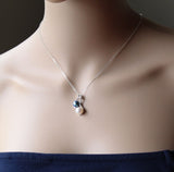 Fresh water peacock pearl pendant necklace bridal necklace bridesmaid necklace wedding jewelry peacock black pearl necklace wedding necklace