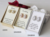 Custom Engraved Tear drop CZ bridesmaid gift, Cubic Zirconia bracelet earrings set, bridesmaid necklace, Bridesmaid earrings, Pear CZ studs