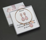 Blush opal pink Bridesmaid earrings Blush pink bridesmaid bracelet earrings set Bridesmaid gift Opal pink necklace earrings Bridal gift set