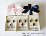 Custom color tear drop CZ bridesmaid gift, Cubic Zirconia bracelet earrings set, bridesmaid necklace, Bridesmaid earrings, Wedding jewelry