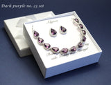 Purple plum bridesmaid earrings bracelet set Bridesmaid gift Mother wedding gift Bridesmaid necklace Dark purple wedding gifts Mom gift