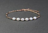 Bridesmaid fresh water pearl bracelet, Bridal pearl bracelet, tear drop pearl bracelet, real pearl bracelet, Bridesmaid bracelet,Mother gift