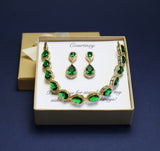 Emerald green bridesmaid earrings, Emerald Bridesmaid necklace earrings, bridesmaid necklace Emerald green bridesmaid gift Bridal party gift