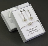 Custom pearl bridesmaid earrings Bridesmaid gift Bridesmaid bracelet earrings necklace set Bridesmaid pearl CZ post earrings wedding gift