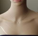 Dainty 4mm purple opal necklace custom color opal necklace Sterling Silver opal necklace Bridesmaid gift Birthstone gift opal layer necklace